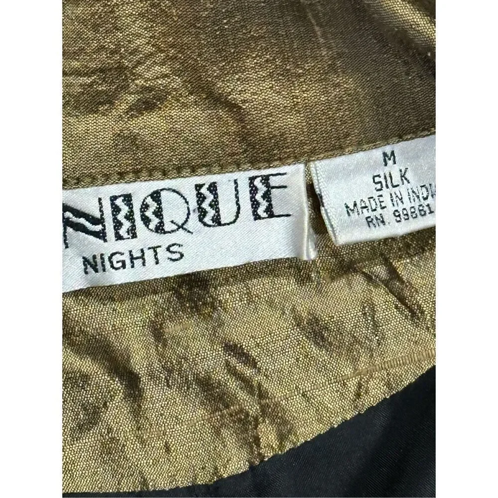 Tunique nights silk jacket embroidered embellished formal M